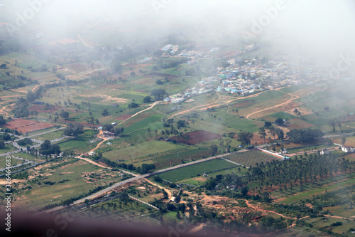 Landscape view from top of the hill, South Indian landscape, Nandhi hills view photo