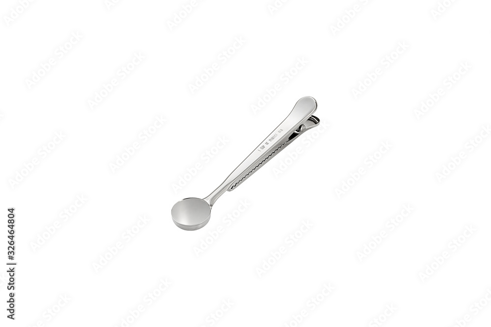 Silver spoon on white space Silver spoon on white space