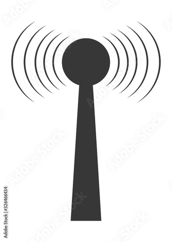 Symbol, Sender mit Funkwellen