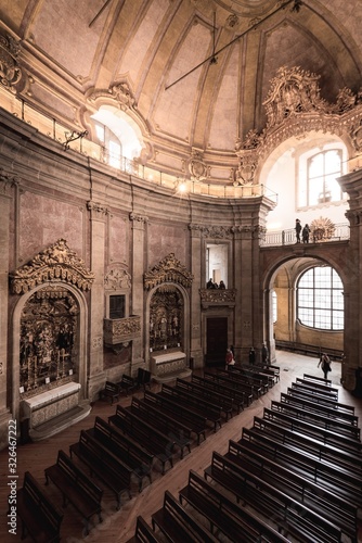 Interior of the Church of Clerics in Porto, Portugal