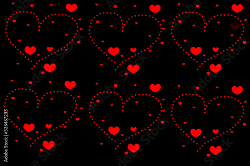 Rote Herzen auf schwarzem Hintergrund
