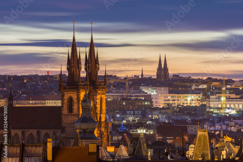Prague cityscape at sunrise, Czech Republic © respiro888