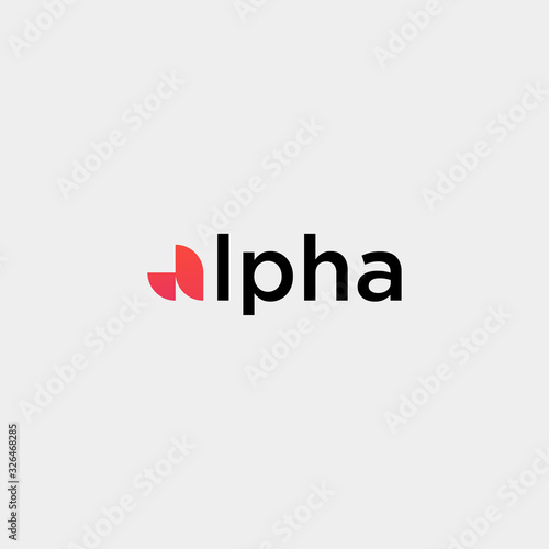 letter A Alpha Logo Simple design Vector