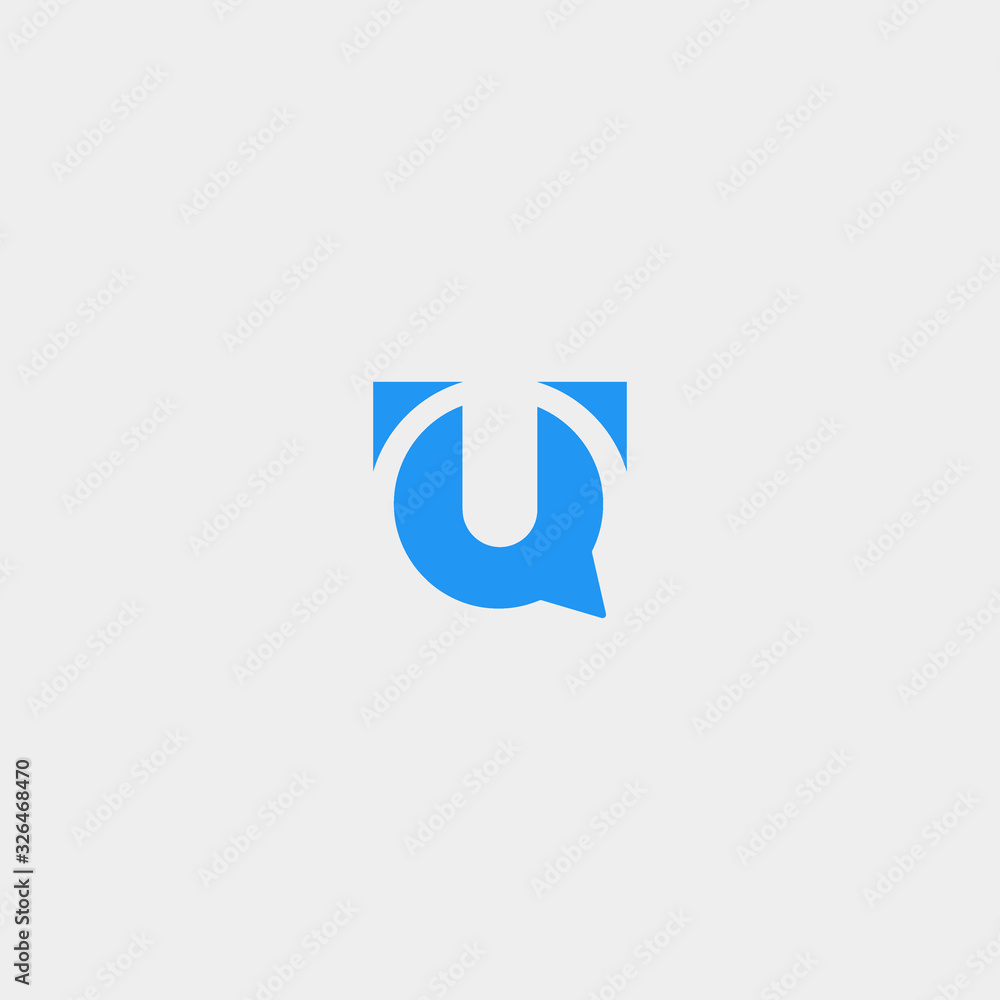 Letter U Chat Logo Design Template Vector Letter U Chat Logo Design Template Vector