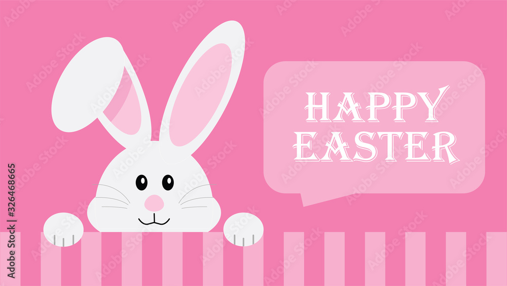 Pink Happy Easter Bunny Card Pink Happy Easter Bunny Card