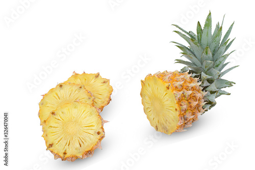 Pineapple slide on white background