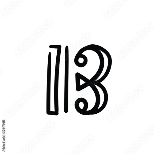 Simple vector icon. Hand drawn c clef. 