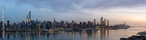 New York skyline at Sunset