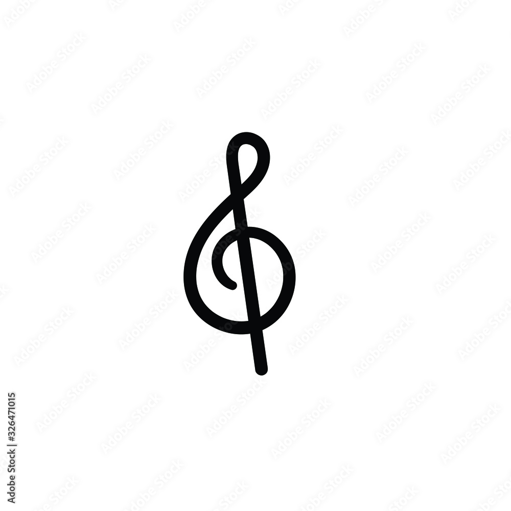 Simple vector icon. Hand drawn g clef. Simple vector icon. Hand drawn g clef.