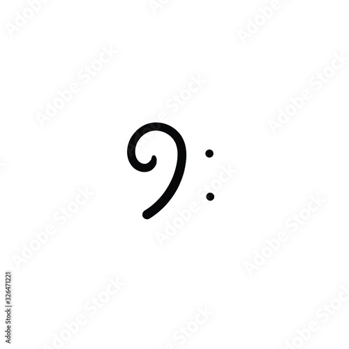 Simple vector icon. Hand drawn g clef. 