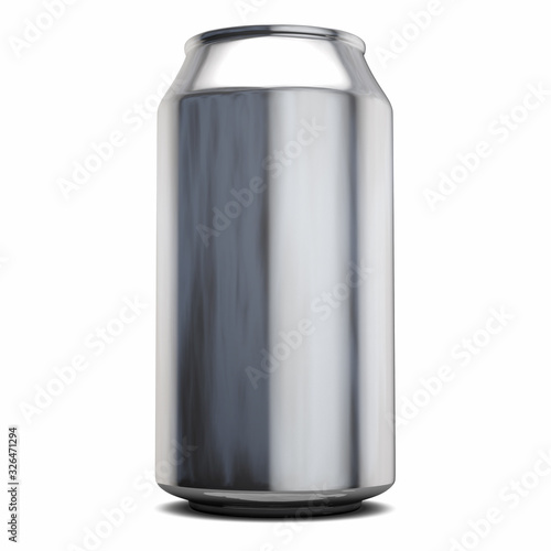 Silver Cola Can Isolated on White