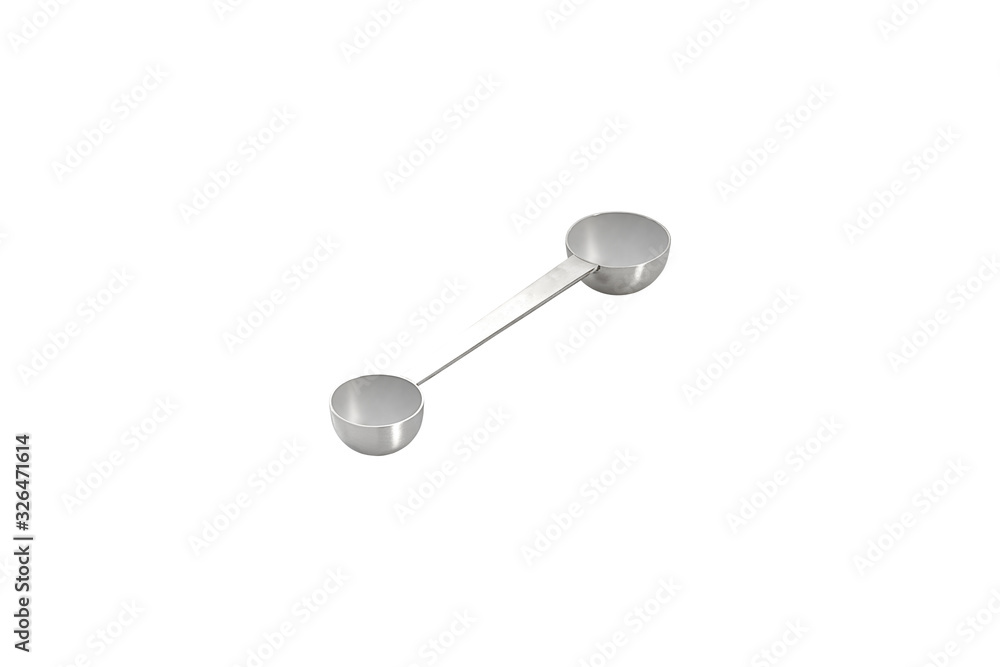 Silver spoon on white space Silver spoon on white space