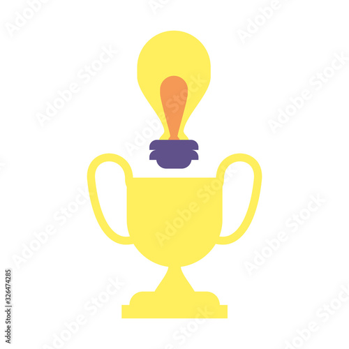 business trophy golden with light bulb
