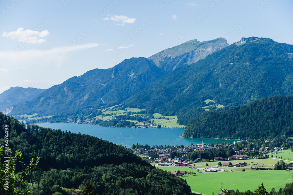 austria strobl schafberg lake wolfgang panorama