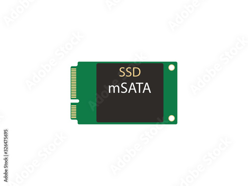 Solid state drive, ssd mSATA icon. Vector illustration, flat design.