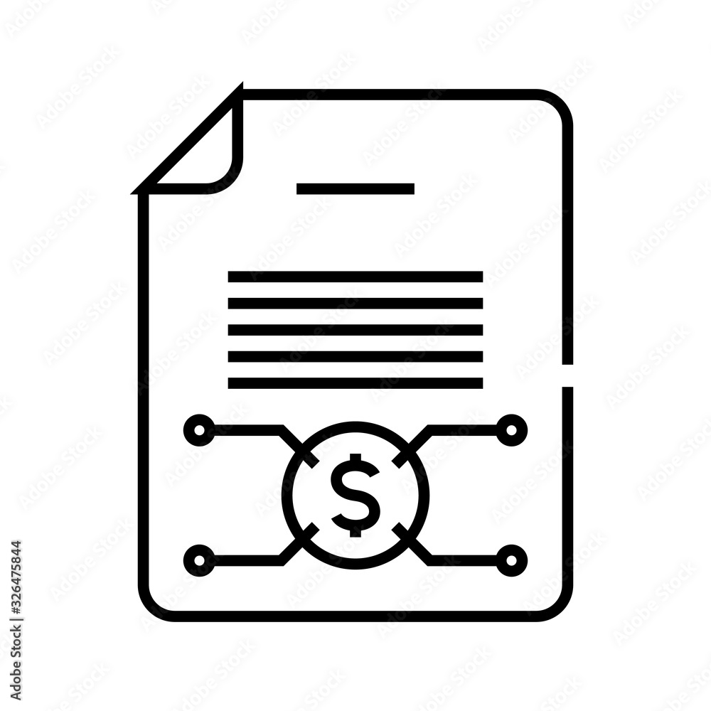 Income report line icon, concept sign, outline vector illustration, linear symbol. Income report line icon, concept sign, outline vector illustration, linear symbol.