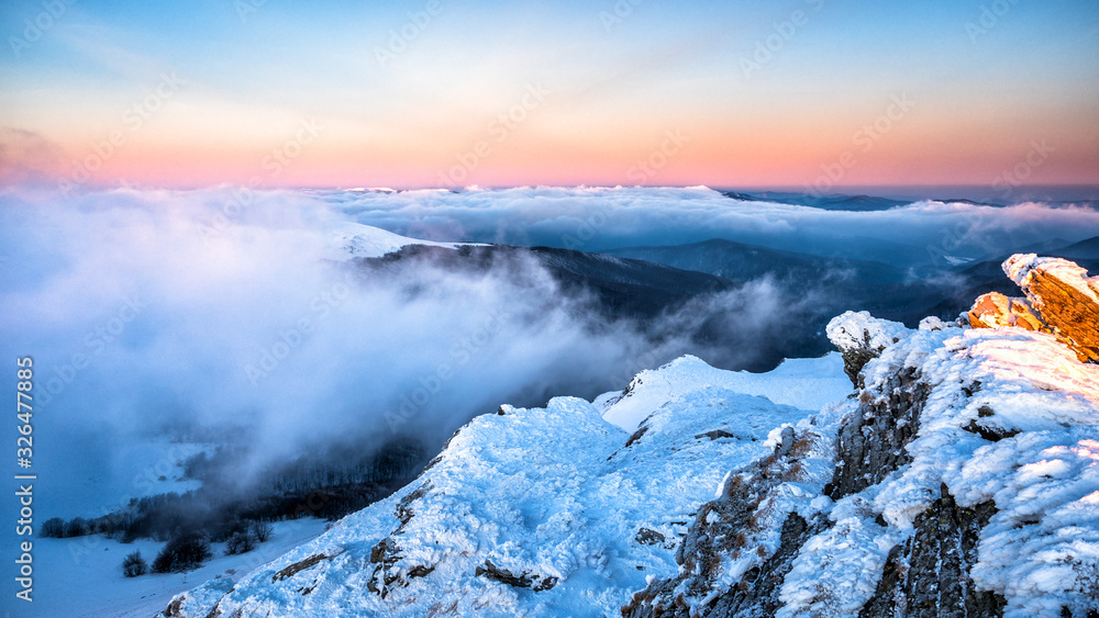 Stunning mountain landscape. Bieszczady Mountains. Poland.