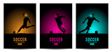 Set of Soccer banners with players. Modern posters design.