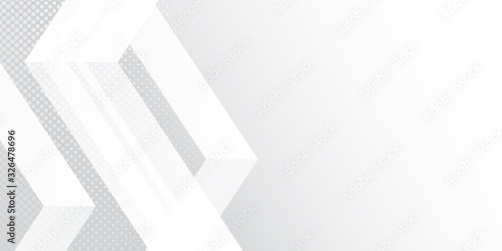 White abstract arrow halftone dot background with copy space
