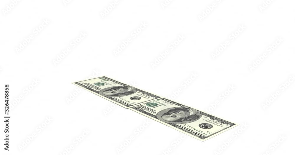 3d rendering, stack of one hundred dollar banknotes, isolated on white background. 3d rendering, stack of one hundred dollar banknotes, isolated on white background.