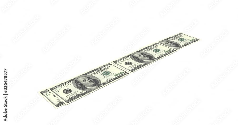 3d rendering, stack of one hundred dollar banknotes, isolated on white background. 3d rendering, stack of one hundred dollar banknotes, isolated on white background.