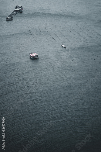 Lonely pearl farm deep in the sea near coast of Vietnam photo