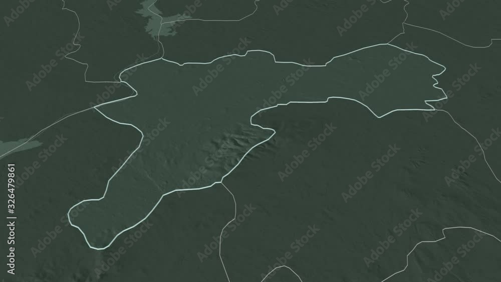 Offaly, county with its capital, zoomed and extruded on the administrative map of Ireland in the conformal Stereographic projection. Animation 3D Offaly, county with its capital, zoomed and extruded on the administrative map of Ireland in the conformal Stereographic projection. Animation 3D