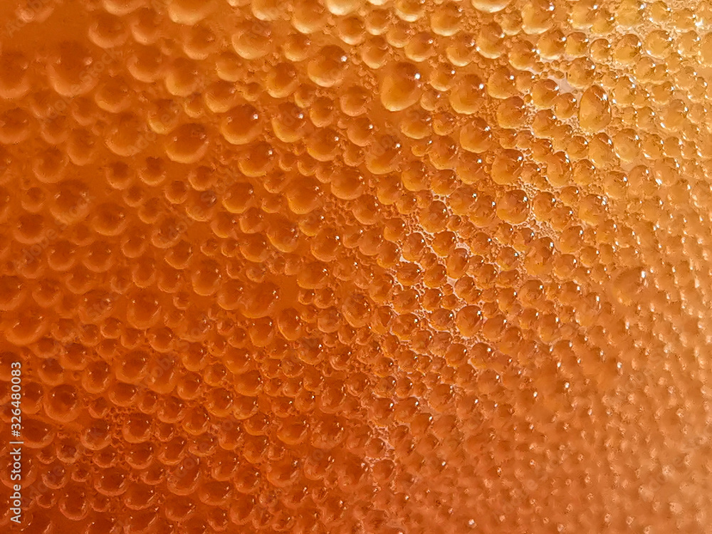 Water droplets adhering to the glass Water droplets adhering to the glass