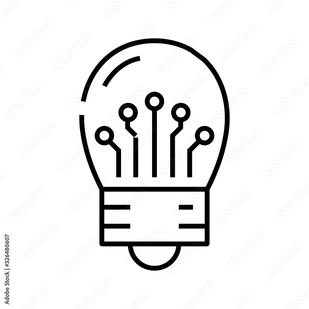 Idea generation line icon, concept sign, outline vector illustration, linear symbol. Idea generation line icon, concept sign, outline vector illustration, linear symbol.