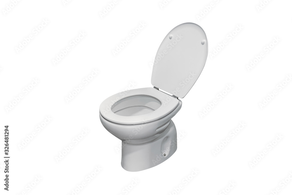 white toilet with open lid isolated on a white background white toilet with open lid isolated on a white background