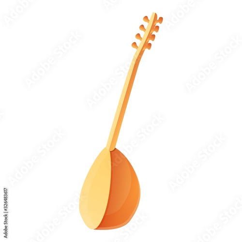 Turkish string instrument icon. Cartoon of turkish string instrument vector icon for web design isolated on white background