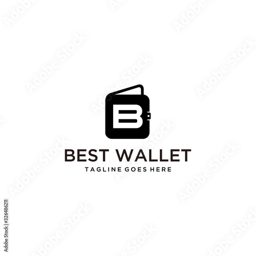 Illustration modern B wallet sign geometric logo design