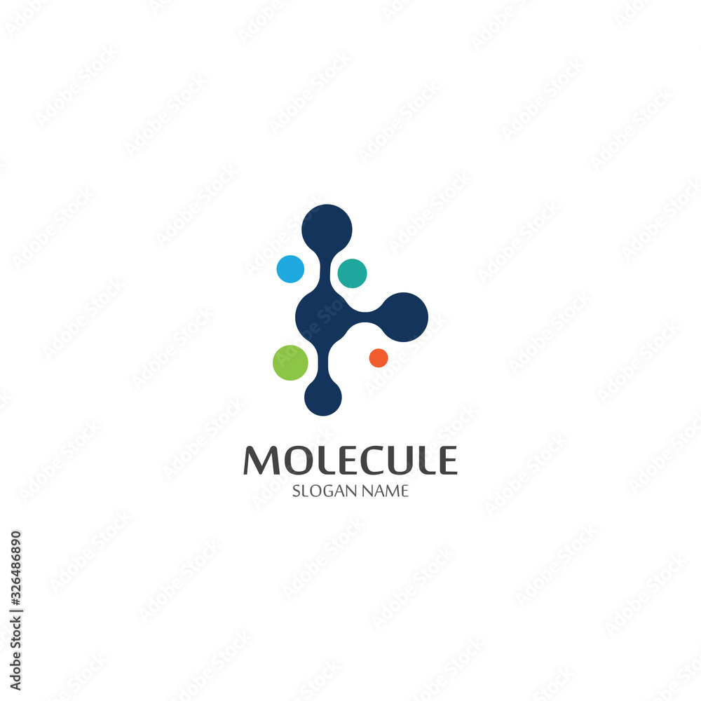 Molecular logo structure chemical atoms vector illustration Molecular logo structure chemical atoms vector illustration