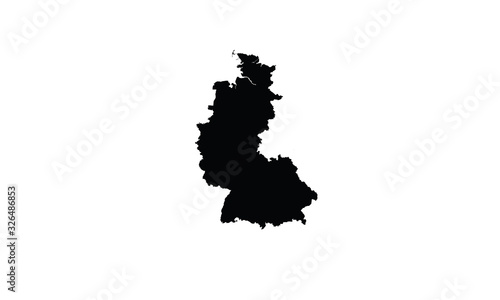 West Germany outline map region country state borders