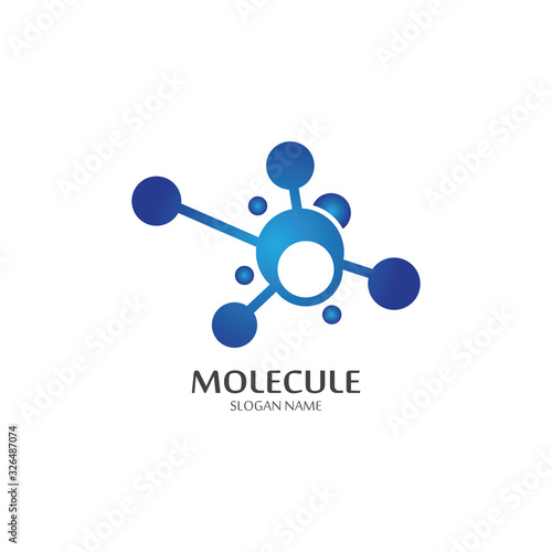 Molecular logo structure chemical atoms vector illustration