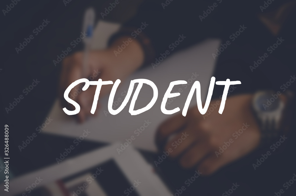 Student word with blurring business background Student word with blurring business background