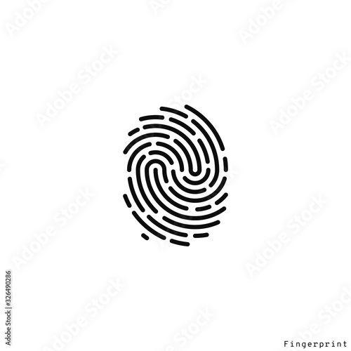 Human fingerprint. Vector illustration. Isolated fingerprint on white background photo