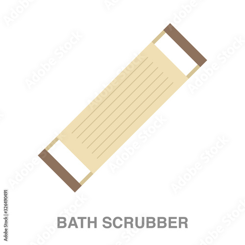 bath scrubber flat icon on white transparent background. You can be used black ant icon for several purposes.	