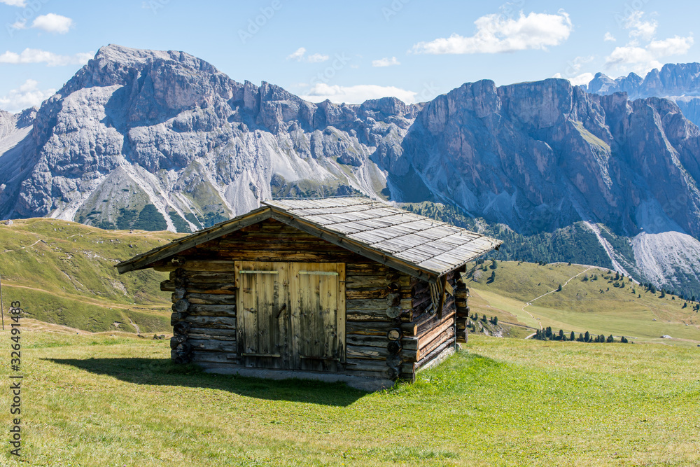Alpine hut in the dolomites Alpine hut in the dolomites