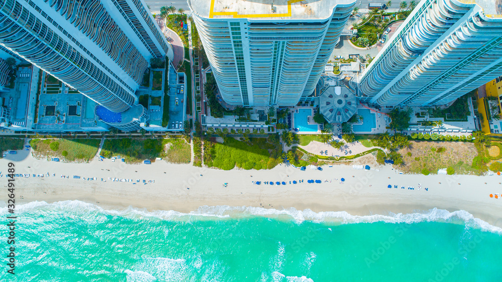 Fototapeta premium Aerial view of Sunny Isles Beach. Miami. Florida. USA. 