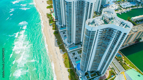 Print op canvas Aerial view of Sunny Isles Beach. Miami. Florida. USA.