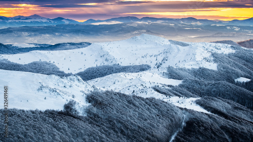 Fototapeta Naklejka Na Ścianę i Meble -  Stunning mountain landscape. Bieszczady Mountains. Poland.