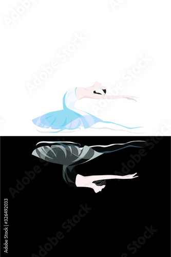 Swan lake. Black and white swan. Ballet dancers.