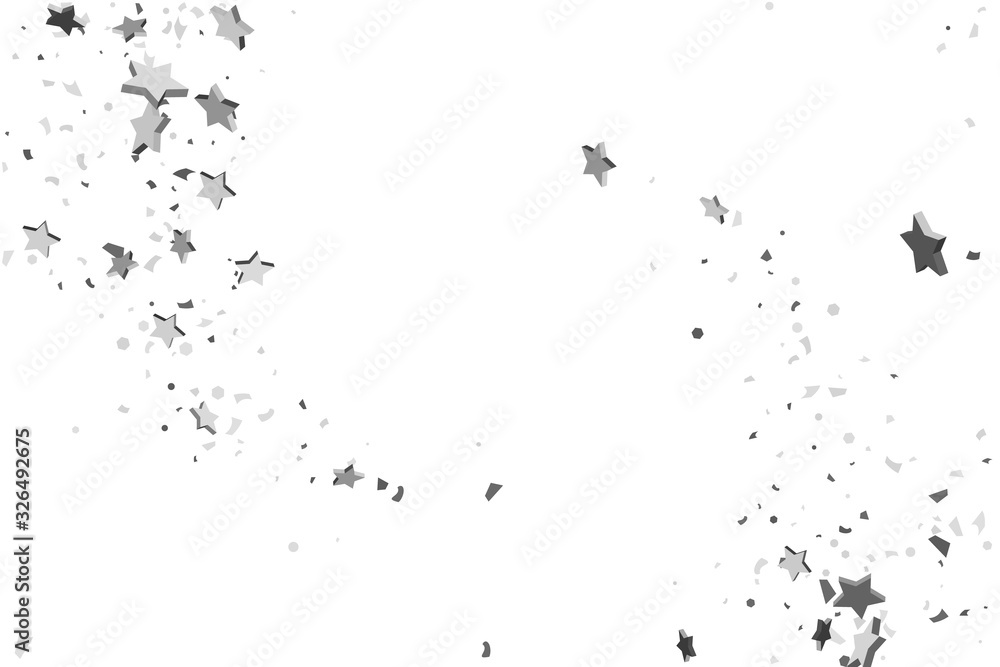 Obraz premium Silver volumetric star-confetti