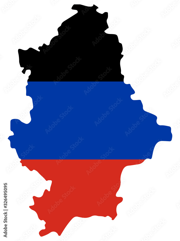 Obraz premium Donetsk Peoples Republic Map Flag Vector