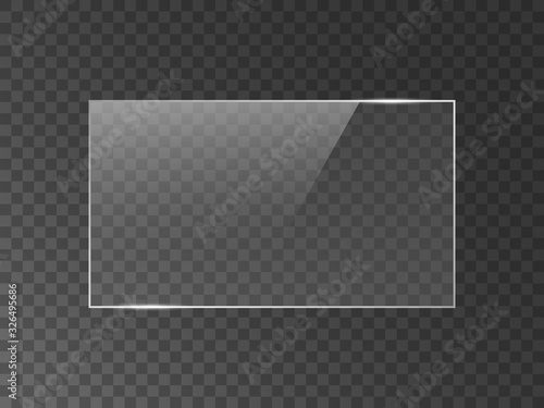 Vector mirror reflection effect texture for glass, plastic or acrylic window. png rectangle shape 16 x 9 glossy, shine, light, glare, clear plate.