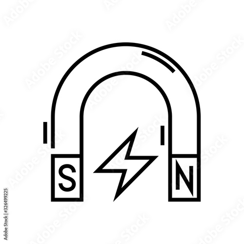 Gravity law line icon, concept sign, outline vector illustration, linear symbol.