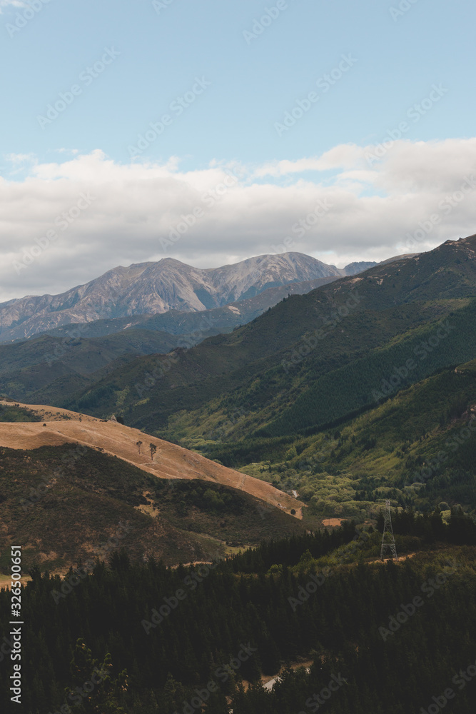 Obraz premium Mountain Landscape. Nature background. New Zealand Mountain Landscape