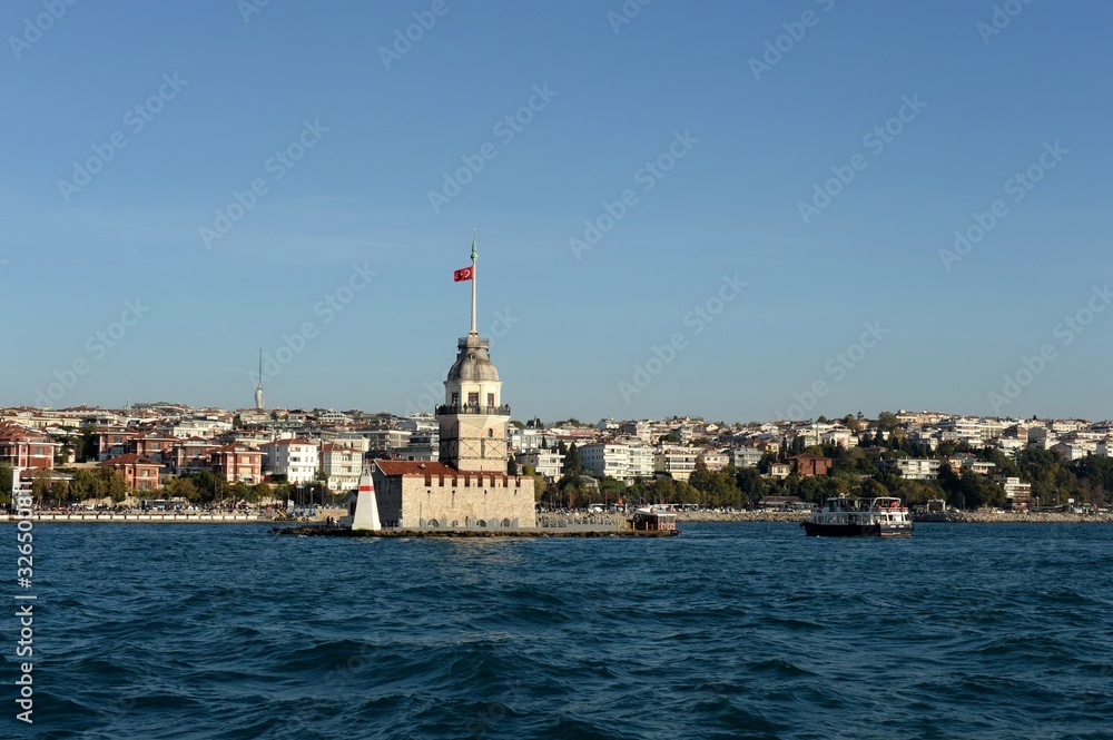 Maiden Tower in the middle of the Bosphorus Strait in Istanbul