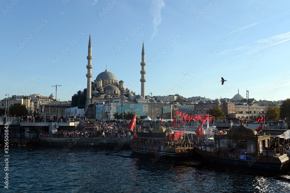 Eminenu Golden Horn Marina at Galata Bridge in Istanbul